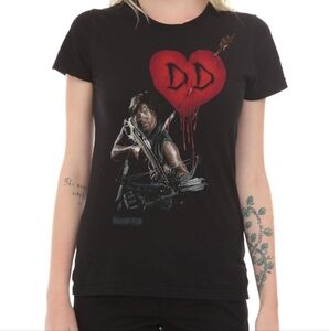 The Walking Dead Daryl Dixon T-Shirt with Heart and Crossbow Design
